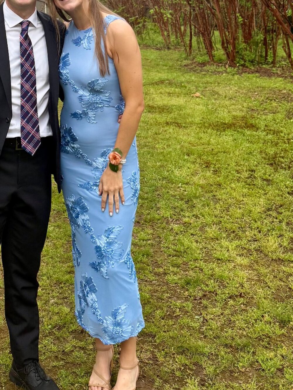 Blue Floral Maxi Dress - Picture 3 of 3